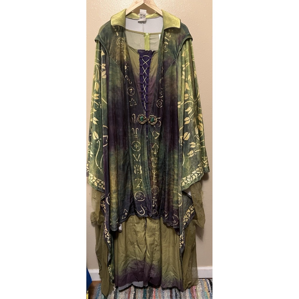 Disney Hocus Pocus Winifred Sanderson Costume Dress Velvet Cape Halloween Sz 3x